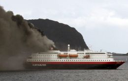 MS Nordlys was carrying 262 people on board when it caught fire 