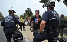 Protestors were later arrested by Capitol Hill police 