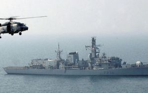The Type 23 Duke Class frigate leaving Plymouth