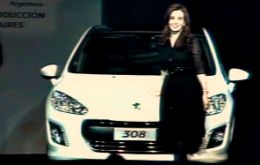 Cristina Fernandez at the launching of a new Peugeot model 308 