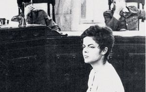  Student Rousseff, 22, sitting before a military court 
