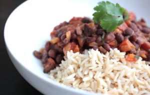 Rice and black beans is basic Cuban diet 