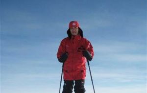 Norwegian PM Stoltenberg skiing in the South Pole ready for tomorrow’s celebration (Photo By Handout/Reuters)