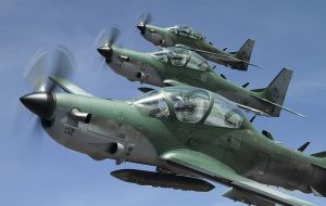 The A-29 Super Tucano is currently used by fiver air forces and has been tested in combat 