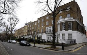 The square near Kensington Palace has topped a survey of house prices
 
