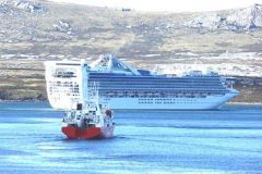 cruise   vessel   Star   Princess in Stanley harbour