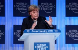 The German Chancellor addressing the World Forum at Davos 
