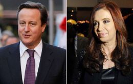 PM Cameron and CFK struggling for international diplomatic support 