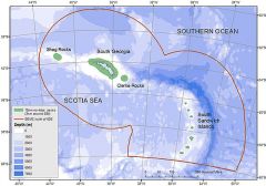 Maps showing the extent of the new MPA around South Georgia and the South Sandwich Islands