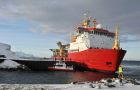 HMS Protector at BAS Rothera station where she unloaded supplies and much needed aviation fuel (Photo: Navy News)