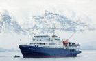 M/V Plancius docked in South Georgia after experiencing mechanical problems