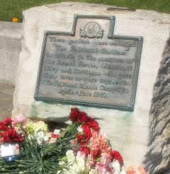 The Falklands&rsquo; Memorial stone at Gosport Falklands Gardens