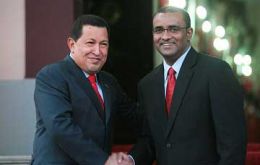 Chavez and Guyanese President Bharrat Jagdeo have a good relation  
