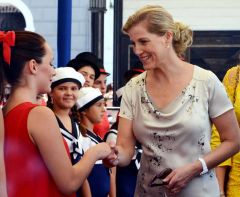 The Countess of Wessex meets the dance group (Photo by Gibnews.net)