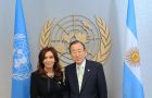 Argentine President Cristina Fernandez with the UN Secretary General