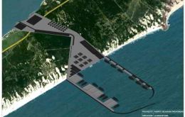 The sketch of the deepwater port to be built in La Angostura 