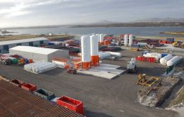 The logistics and back-up site in Stanley for the oil and gas industry