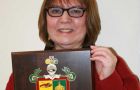 Celia with the plaque thanking the Falklands for the generous donation
