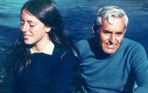 The former Air Force general with his daughter later to become Chilean president 