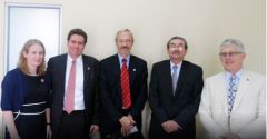 MLAs Dick Sawle and Dr. Barry Elsby with members of the British embassy in Guatemala City