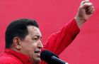 Chavez and his red shirts during a massive demonstration of support