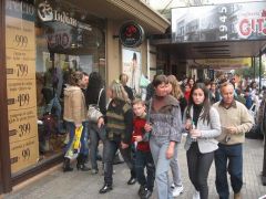 The Uruguayan city of Rivera, mirror with Livramento on a busy weekend shopping by visiting Brazilians