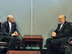 Minister Timerman with his Iranian peer Ali Akbar Salehi