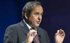 UEFA president Michel Platini during the announcement in St Petersburg
