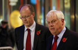George Entwistle and Lord Patten making the announcement (Photo PA)