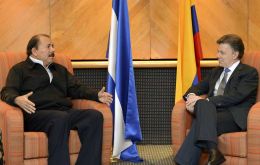 President Ortega and his counterpart Santos in Mexico