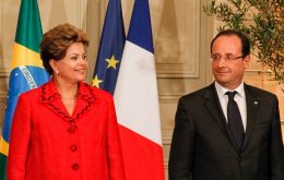 The Brazilian president and his peer Hollande had to take time to talk about the allegations during a press conference 