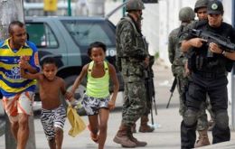 Police forces on patrol in the shanty towns that surround all major Brazilian cities 