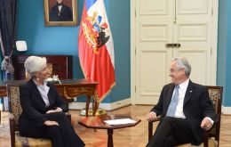 Christine Lagarde with President Piñera