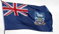 The Falkland Islands flag and crest