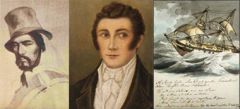 Gaucho Antonio Rivero, Louis Vernet and Captain Onslow of HMS Clio
