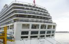 Arcadia, registered in Hamilton, Bahamas on around the world cruise will stop in Stanley
