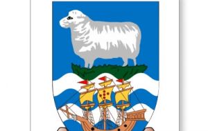 The Falklands’ flag and coat of arms