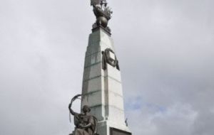 The monument to the 1914 Battle of the Falklands  