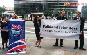 Young Falkland Islanders in New York last June at the United Nations 