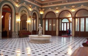 The main hall of Uruguay’s Palacio Santos, seat of the Foreign Ministry  