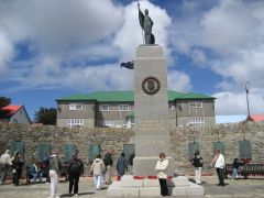 Liberation Monument in Stanley which honours those fallen in the recovery of the Falklands 14 June 1982