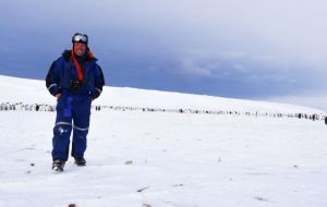 Expedition leader Alain Hubert, one of the three first people to visit the 9,000-strong emperor penguin colony on Antarctica’s Princess Ragnhild Coast