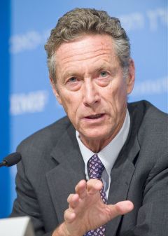 IMF chief economist Olivier Blanchard said &ldquo;less acute risks&rdquo; but &ldquo;some cautious optimism may indeed be justified&rdquo;