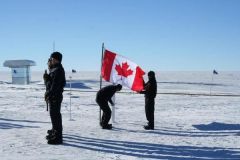 A Canadian flag pays homage to the dead crew { Photo By : Blaise Kuo Tiong, NSF}