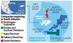 B&S operates in the southern basin of the Falklands