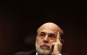 US markets reacted positively to Bernanke defence of the Fed's bond-buying stimulus before Congress