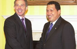 Chavez visited the UK several times and in 2001 met with the Queen and then PM Tony Blair