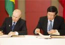 Guido Mantega and  Lou Jiwei of China signed the ambitious agreement 