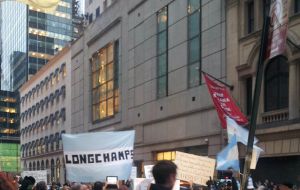 Several hundred people gathered in front of the New York City Argentine Consulate (Photo by D. Michaels - NY) 