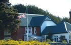 Half mast flags in Stanley